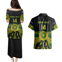 Personalised Australia Soccer Couples Matching Puletasi Dress and Hawaiian Shirt Aboriginal Go Matildas 2023 World Cup - Wonder Print Shop