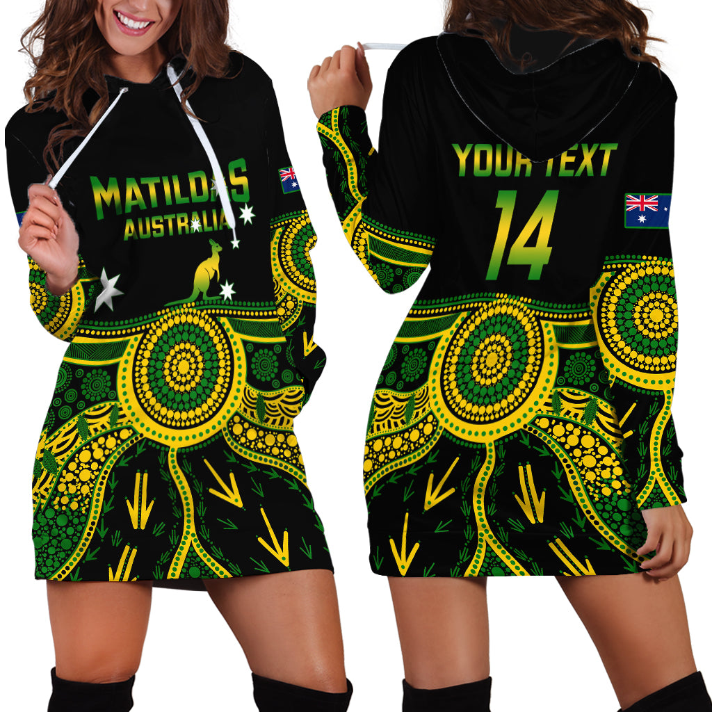 Personalised Australia Soccer Hoodie Dress Aboriginal Go Matildas 2023 World Cup - Wonder Print Shop