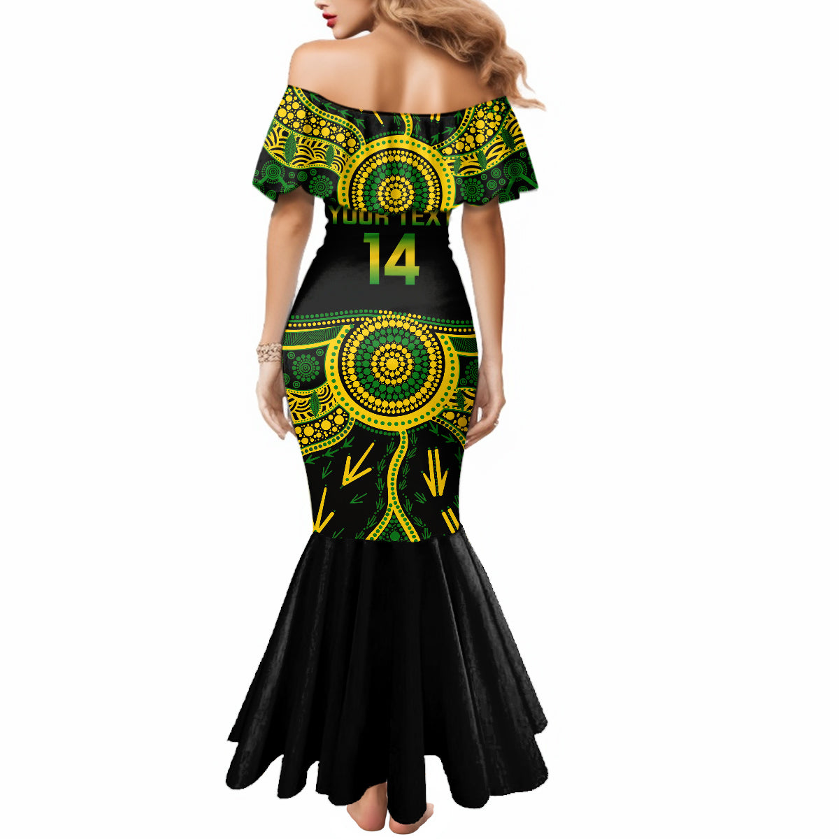 Personalised Australia Soccer Mermaid Dress Aboriginal Go Matildas 2023 World Cup - Wonder Print Shop