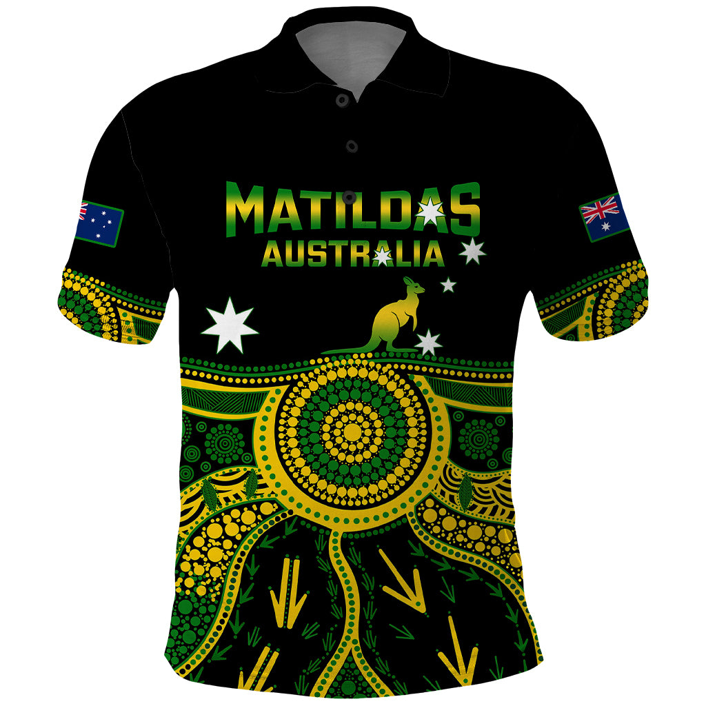 Personalised Australia Soccer Polo Shirt Aboriginal Go Matildas 2023 World Cup - Wonder Print Shop