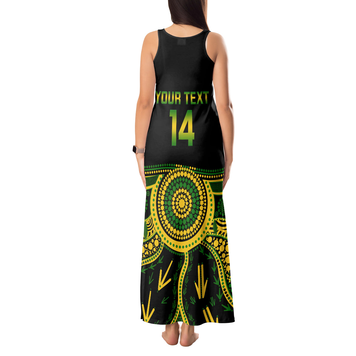 Personalised Australia Soccer Tank Maxi Dress Aboriginal Go Matildas 2023 World Cup - Wonder Print Shop