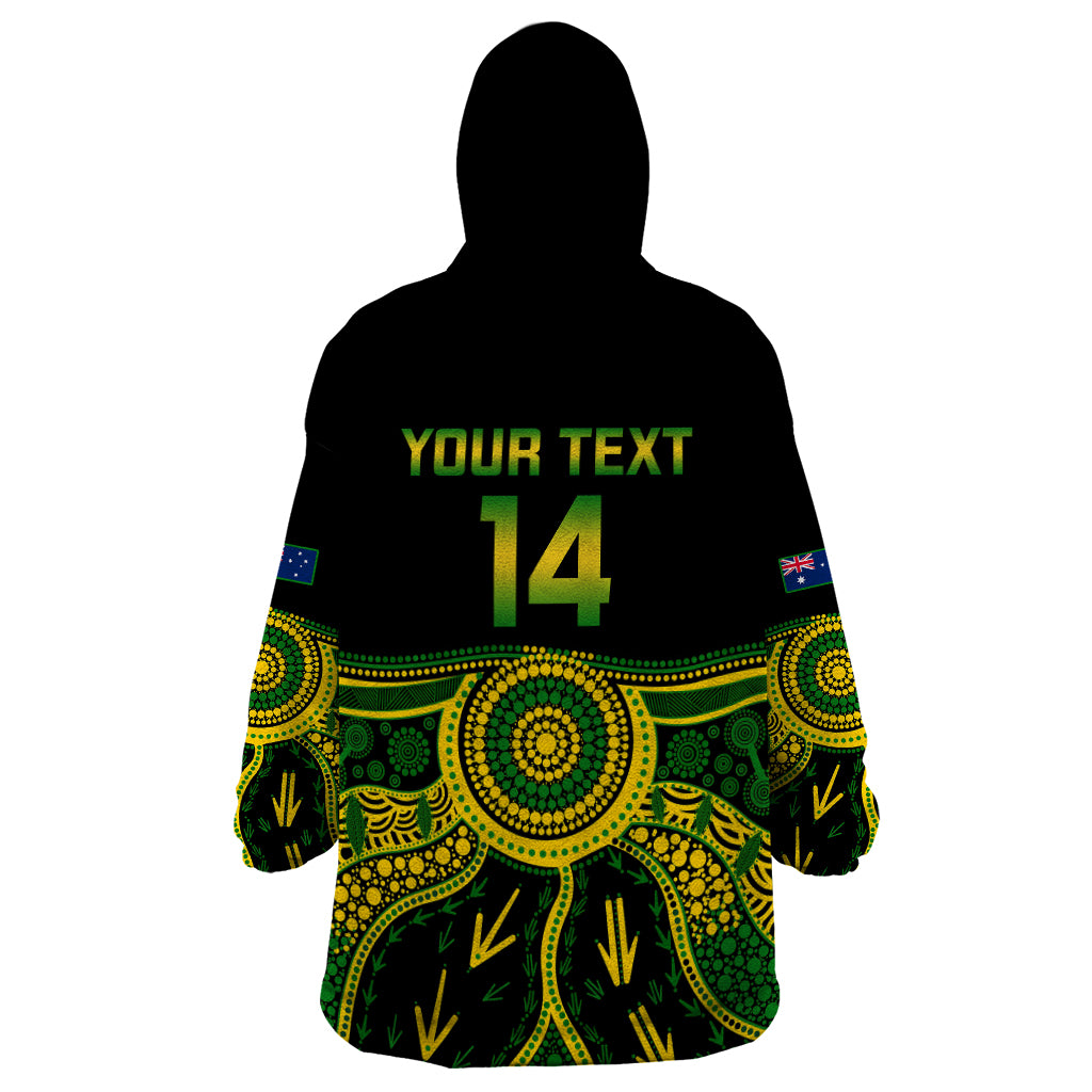 Personalised Australia Soccer Wearable Blanket Hoodie Aboriginal Go Matildas 2023 World Cup - Wonder Print Shop