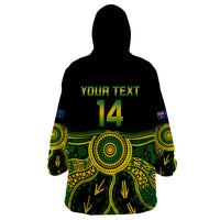 Personalised Australia Soccer Wearable Blanket Hoodie Aboriginal Go Matildas 2023 World Cup - Wonder Print Shop