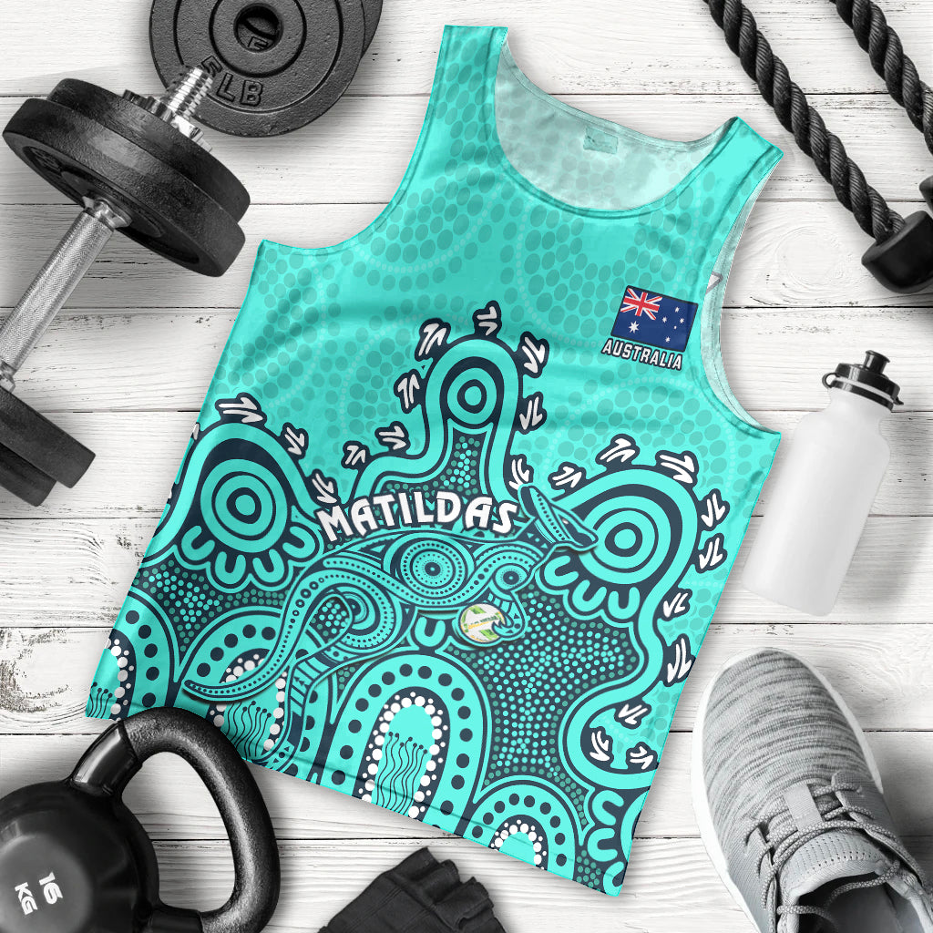 personalised-australia-soccer-men-tank-top-aboriginal-turquoise-2023-world-cup-with-kangaroo