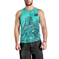 personalised-australia-soccer-men-tank-top-aboriginal-turquoise-2023-world-cup-with-kangaroo