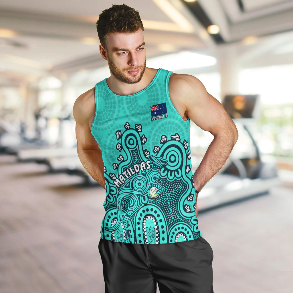 personalised-australia-soccer-men-tank-top-aboriginal-turquoise-2023-world-cup-with-kangaroo