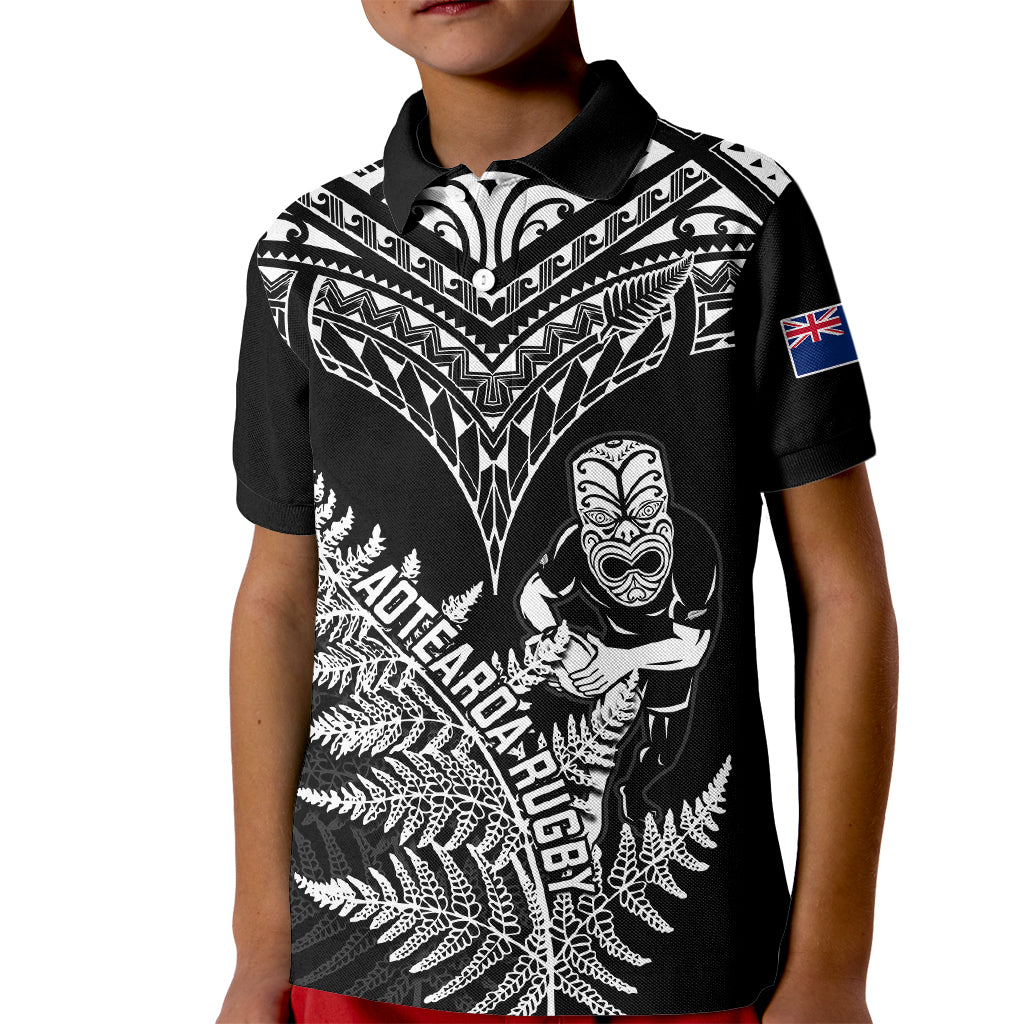 New Zealand Silver Fern Rugby Kid Polo Shirt Go All Black 2023 World Cup - Wonder Print Shop