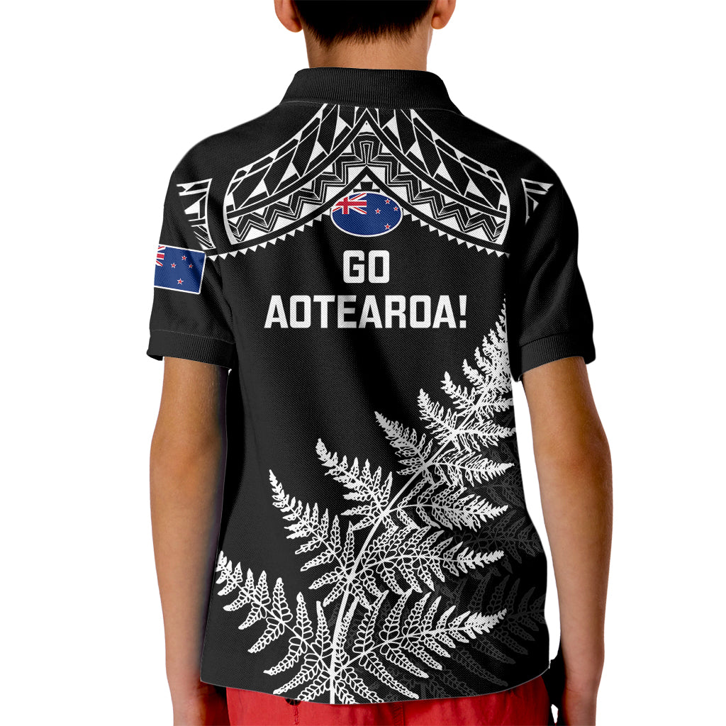 New Zealand Silver Fern Rugby Kid Polo Shirt Go All Black 2023 World Cup - Wonder Print Shop
