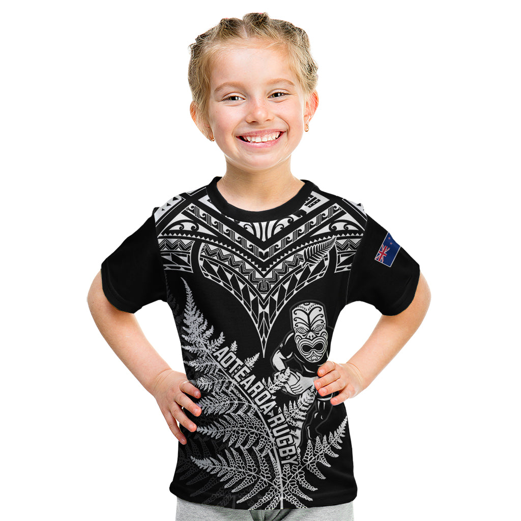 New Zealand Silver Fern Rugby Kid T Shirt Go All Black 2023 World Cup - Wonder Print Shop