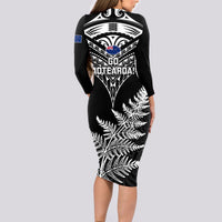 New Zealand Silver Fern Rugby Long Sleeve Bodycon Dress Go All Black 2023 World Cup - Wonder Print Shop
