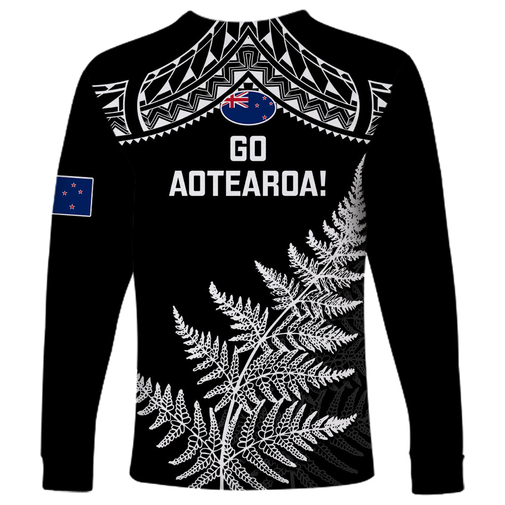 New Zealand Silver Fern Rugby Long Sleeve Shirt Go All Black 2023 World Cup - Wonder Print Shop