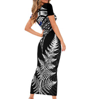 New Zealand Silver Fern Rugby Short Sleeve Bodycon Dress Go All Black 2023 World Cup - Wonder Print Shop