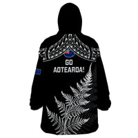 New Zealand Silver Fern Rugby Wearable Blanket Hoodie Go All Black 2023 World Cup - Wonder Print Shop