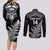 Personalised New Zealand Silver Fern Rugby Couples Matching Long Sleeve Bodycon Dress and Long Sleeve Button Shirts Go All Black 2023 World Cup - Wonder Print Shop
