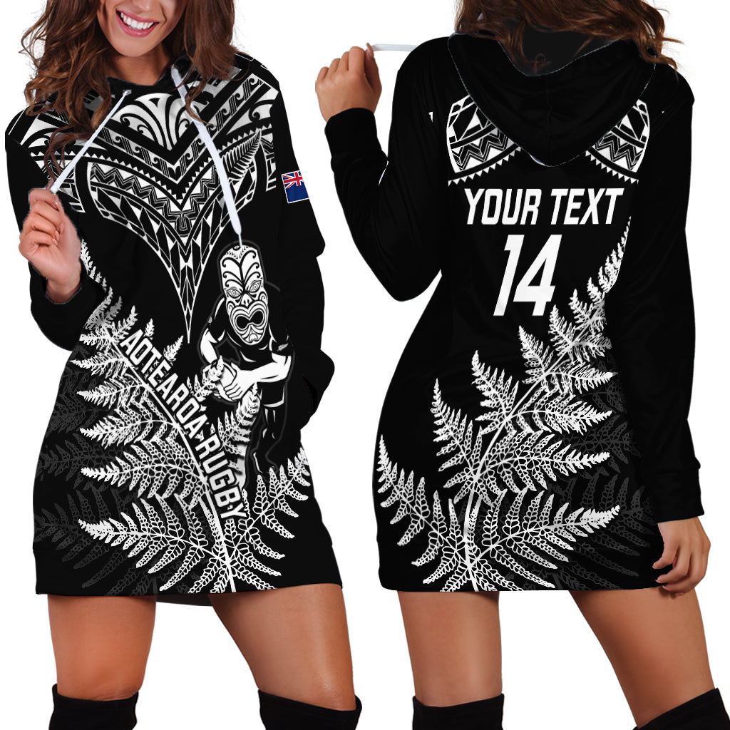 Personalised New Zealand Silver Fern Rugby Hoodie Dress Go All Black 2023 World Cup - Wonder Print Shop
