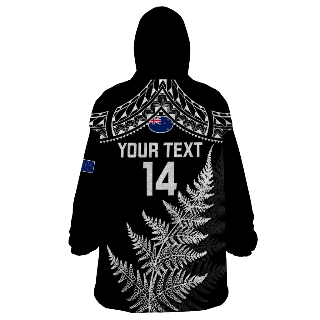 Personalised New Zealand Silver Fern Rugby Wearable Blanket Hoodie Go All Black 2023 World Cup - Wonder Print Shop