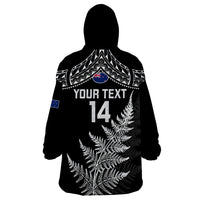 Personalised New Zealand Silver Fern Rugby Wearable Blanket Hoodie Go All Black 2023 World Cup - Wonder Print Shop