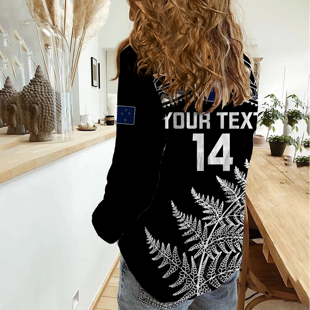 Personalised New Zealand Silver Fern Rugby Women Casual Shirt Go All Black 2023 World Cup - Wonder Print Shop
