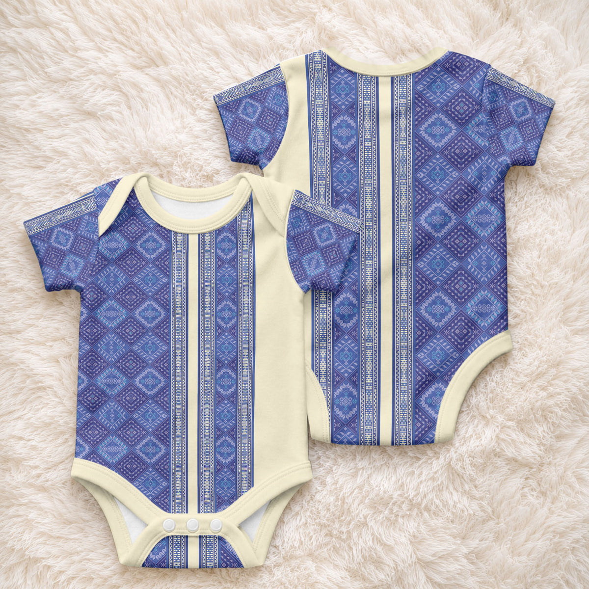 Mabuhay Philippines Festival Baby Onesie Yakan Modern Filipiniana Inspired