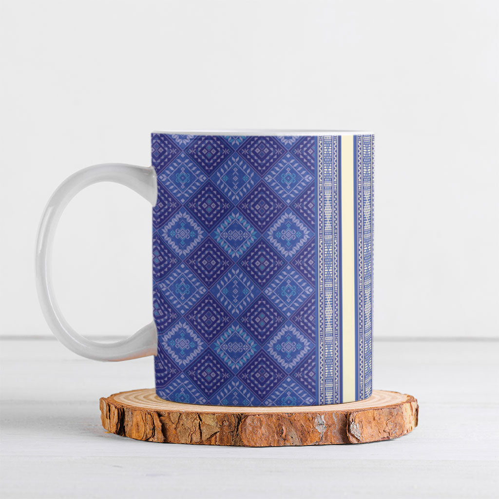 Mabuhay Philippines Festival Ceramic Mug Yakan Modern Filipiniana Inspired