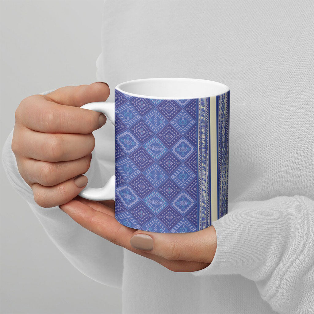 Mabuhay Philippines Festival Ceramic Mug Yakan Modern Filipiniana Inspired