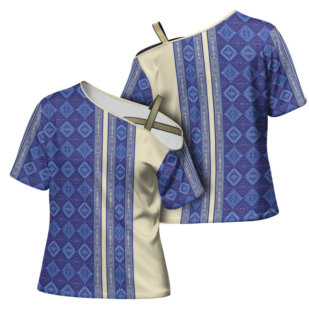 Mabuhay Philippines Festival Cross Shoulder Shirt Yakan Modern Filipiniana Inspired