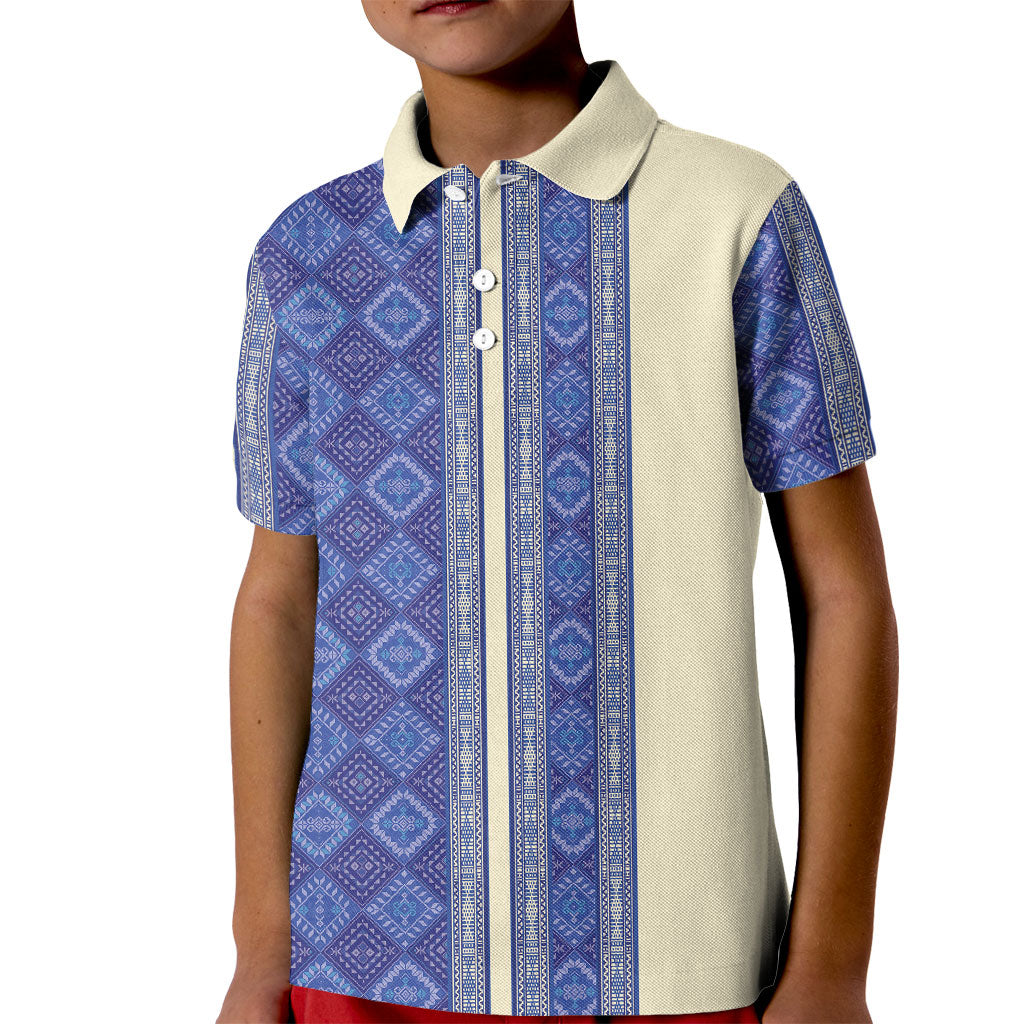 Mabuhay Philippines Festival Kid Polo Shirt Yakan Modern Filipiniana Inspired