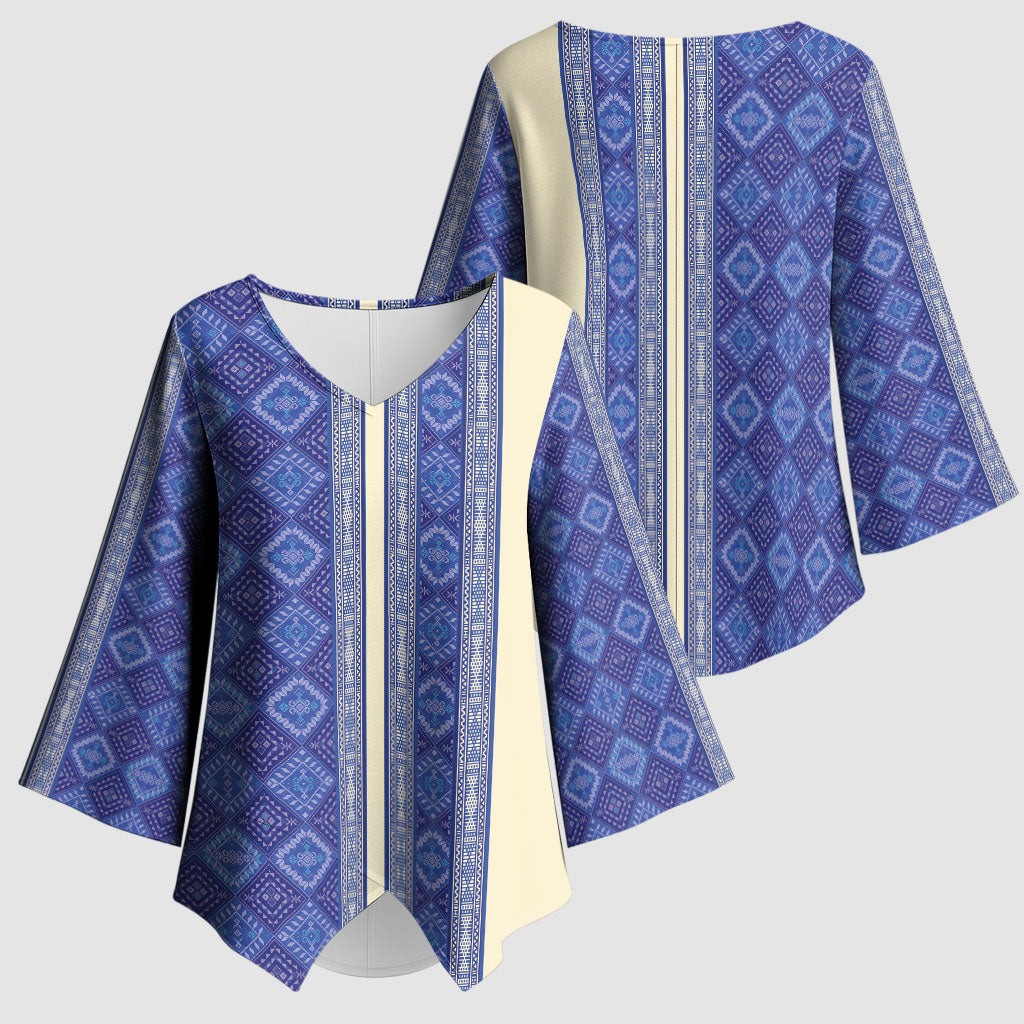 Mabuhay Philippines Festival Kimono Sleeve Blouse Yakan Modern Filipiniana Inspired