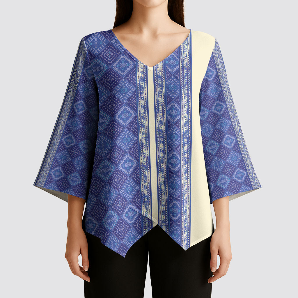 Mabuhay Philippines Festival Kimono Sleeve Blouse Yakan Modern Filipiniana Inspired