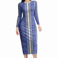 Mabuhay Philippines Festival Long Sleeve Bodycon Dress Yakan Modern Filipiniana Inspired