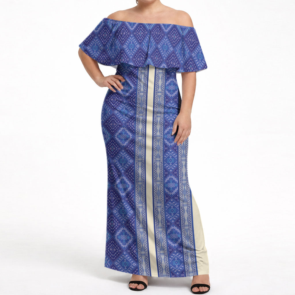 Mabuhay Philippines Festival Off Shoulder Maxi Dress Yakan Modern Filipiniana Inspired