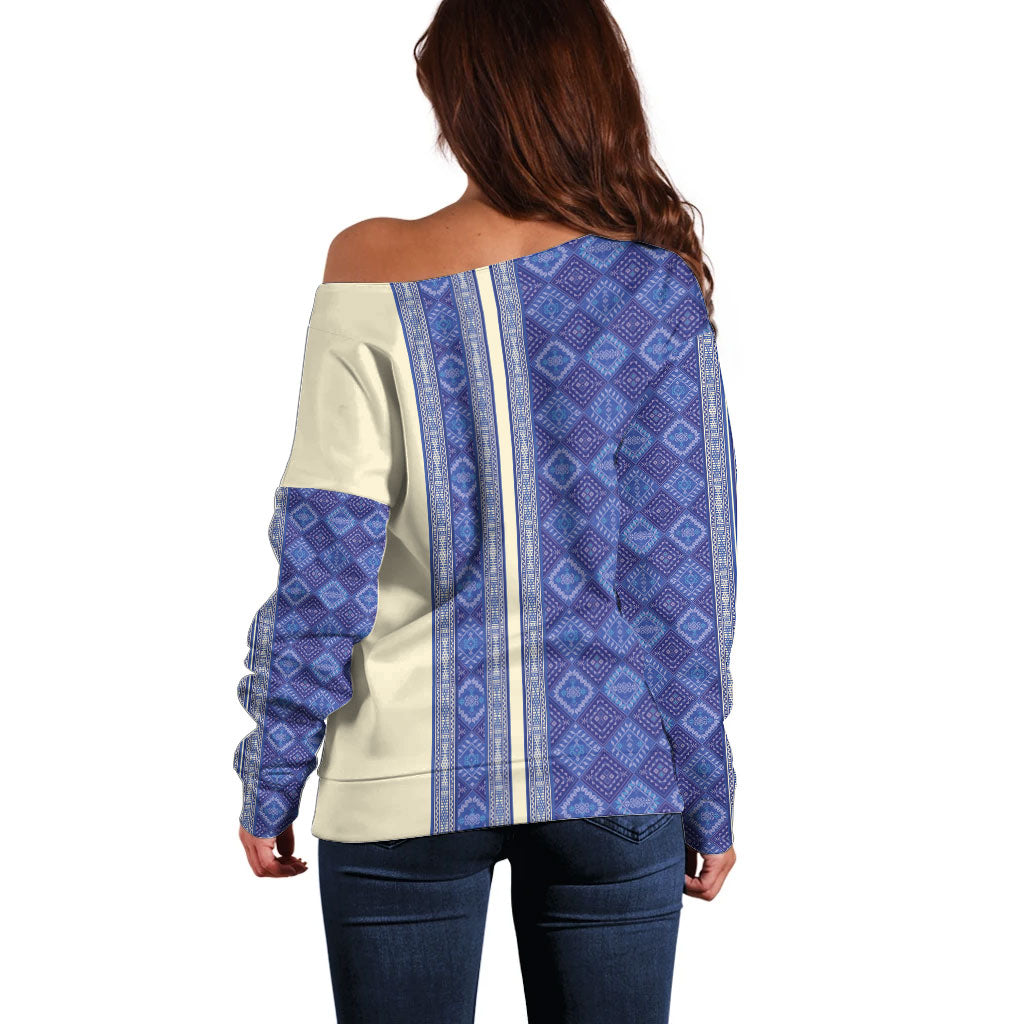 Mabuhay Philippines Festival Off Shoulder Sweater Yakan Modern Filipiniana Inspired