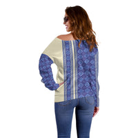 Mabuhay Philippines Festival Off Shoulder Sweater Yakan Modern Filipiniana Inspired