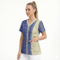 Mabuhay Philippines Festival Scrub Top Yakan Modern Filipiniana Inspired