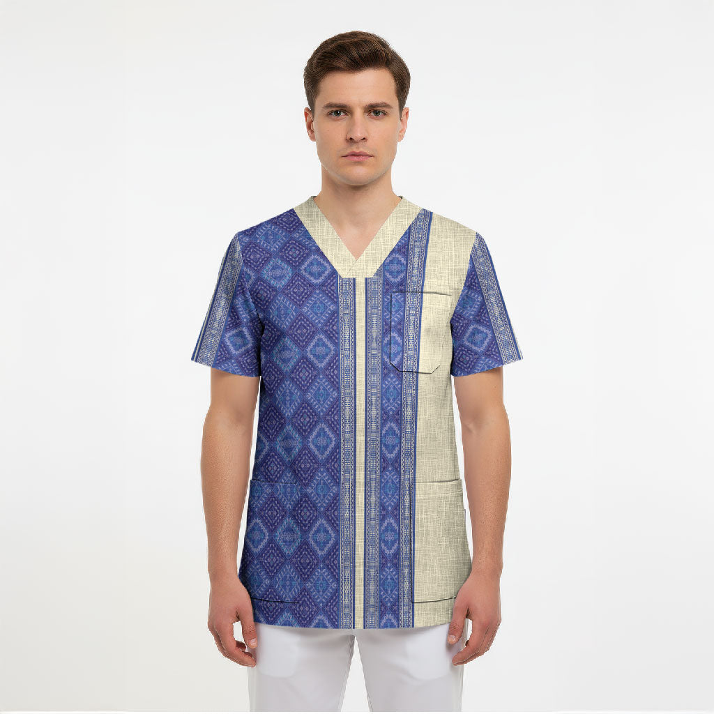 Mabuhay Philippines Festival Scrub Top Yakan Modern Filipiniana Inspired