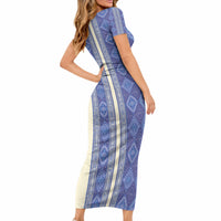 Mabuhay Philippines Festival Short Sleeve Bodycon Dress Yakan Modern Filipiniana Inspired