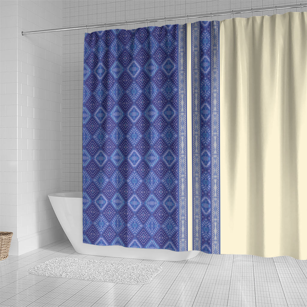 Mabuhay Philippines Festival Shower Curtain Yakan Modern Filipiniana Inspired