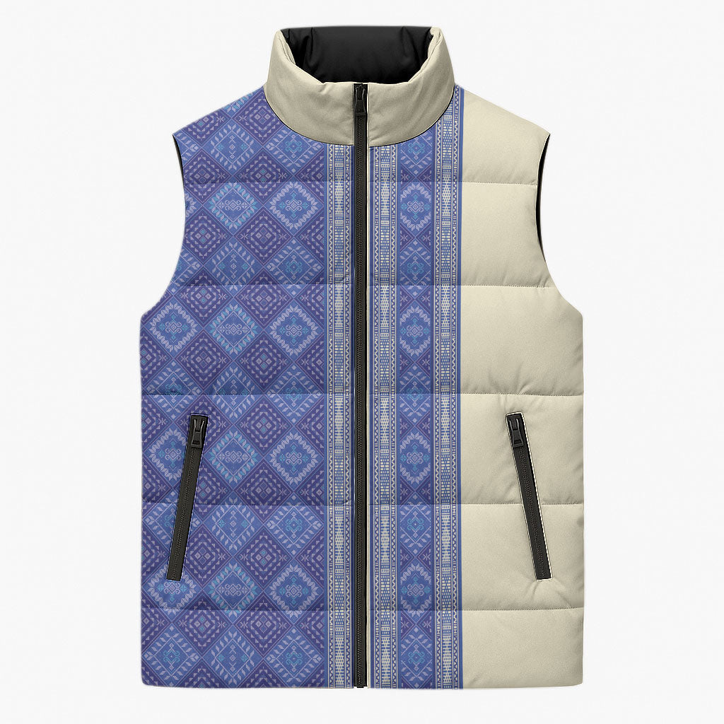 Mabuhay Philippines Festival Sleeveless Puffer Jacket Yakan Modern Filipiniana Inspired