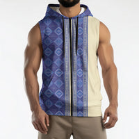 Mabuhay Philippines Festival Sleeveless Zip Hoodie Yakan Modern Filipiniana Inspired