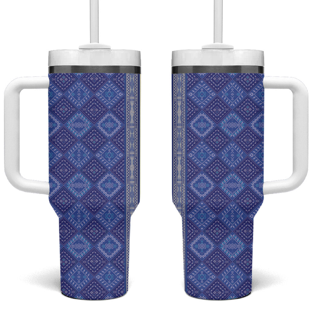Mabuhay Philippines Festival Tumbler With Handle Yakan Modern Filipiniana Inspired