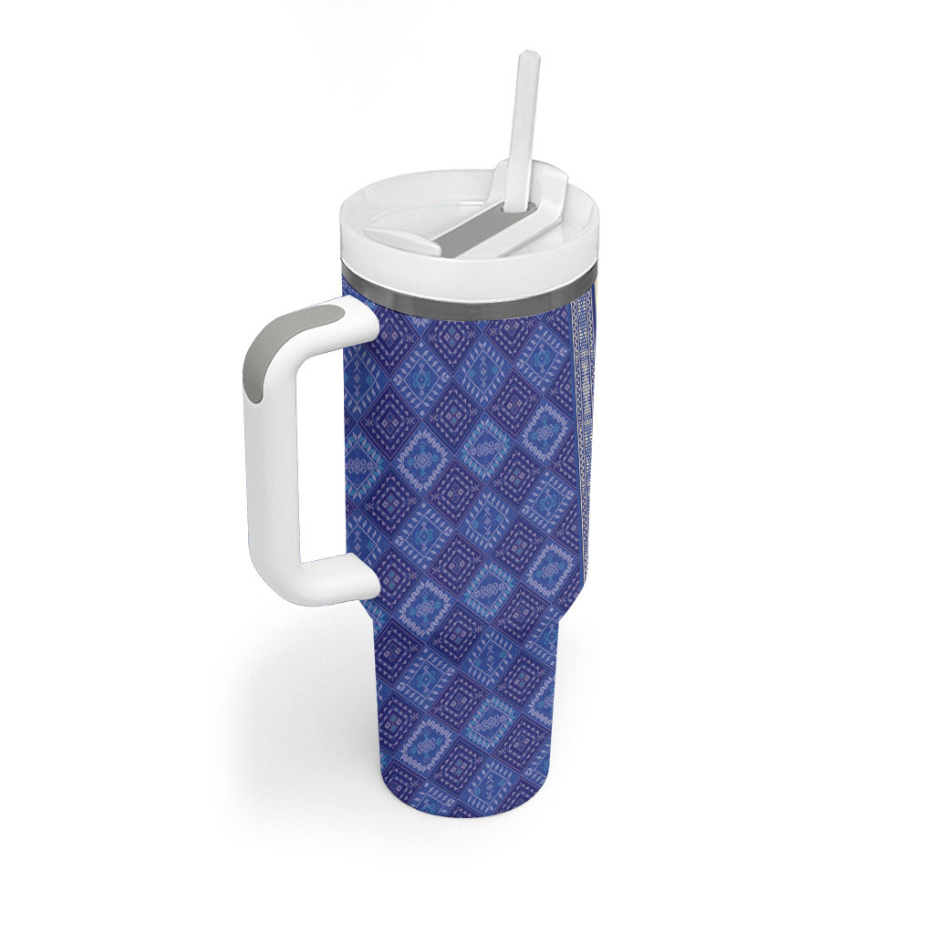 Mabuhay Philippines Festival Tumbler With Handle Yakan Modern Filipiniana Inspired