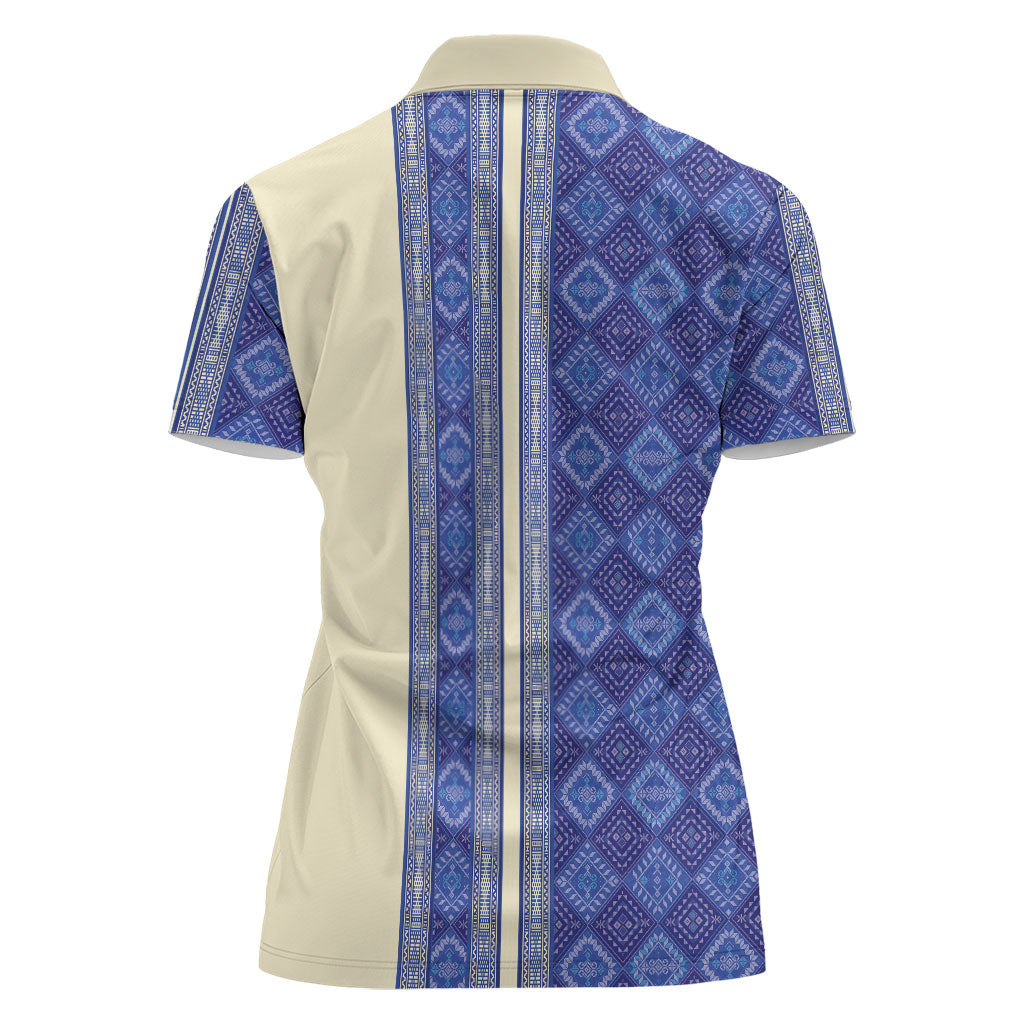 Mabuhay Philippines Festival Women Polo Shirt Yakan Modern Filipiniana Inspired