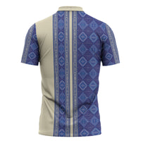 Mabuhay Philippines Festival Zipper Polo Shirt Yakan Modern Filipiniana Inspired