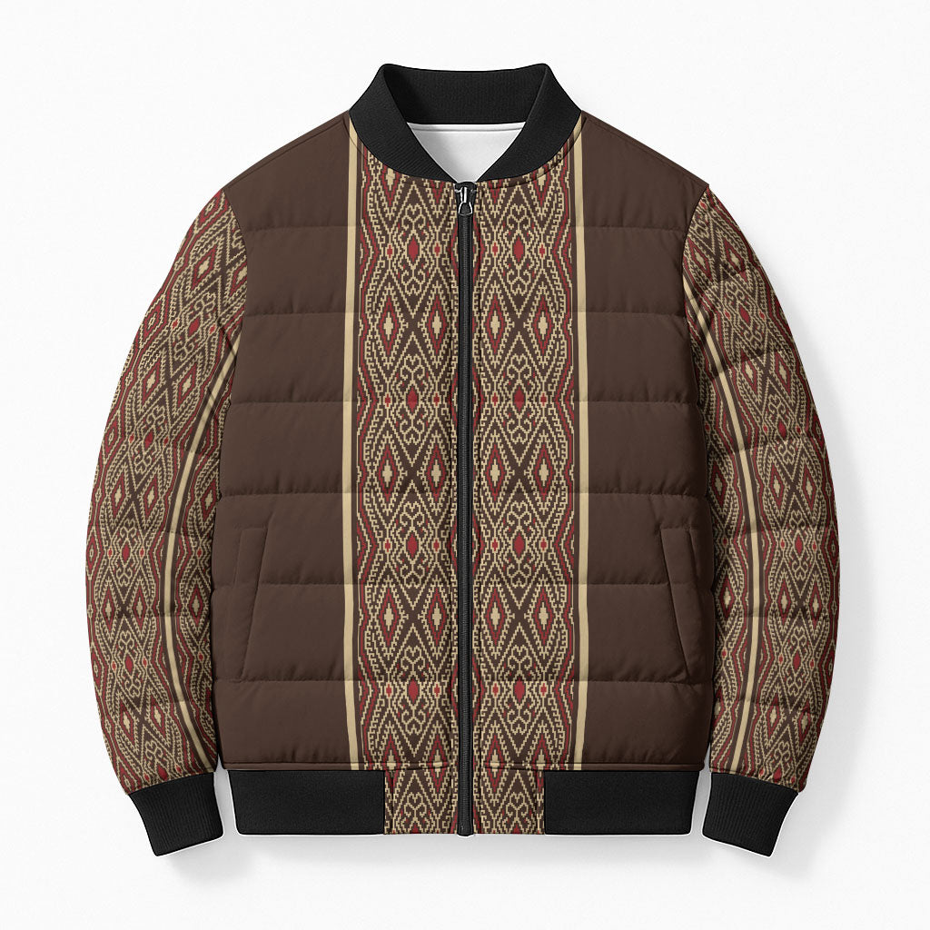 Mabuhay Philippines Festival Bomber Puffer Jacket Tnalak Modern Filipiniana Inspired
