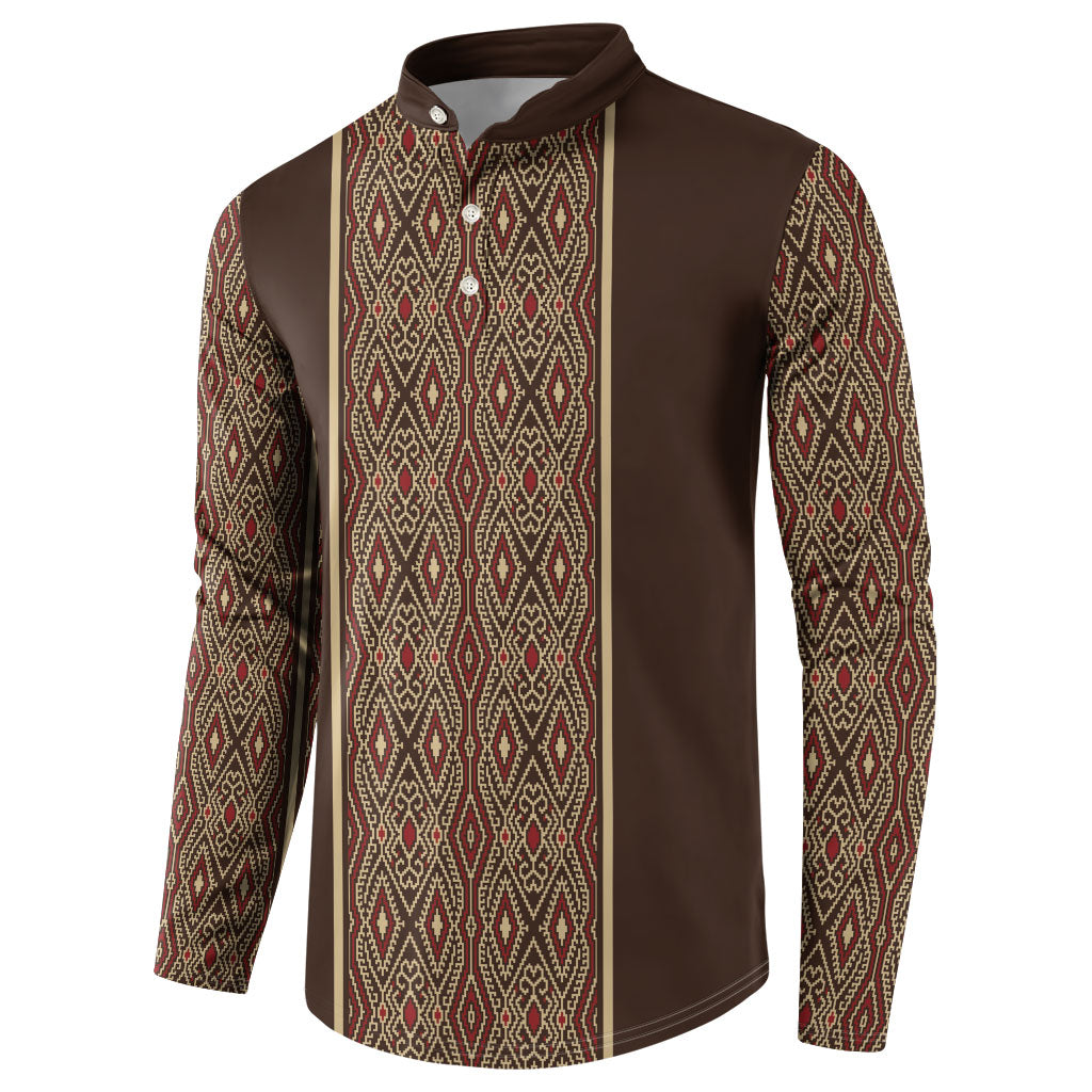 Mabuhay Philippines Festival Button Sweatshirt Tnalak Modern Filipiniana Inspired