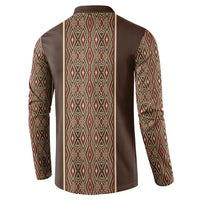 Mabuhay Philippines Festival Button Sweatshirt Tnalak Modern Filipiniana Inspired
