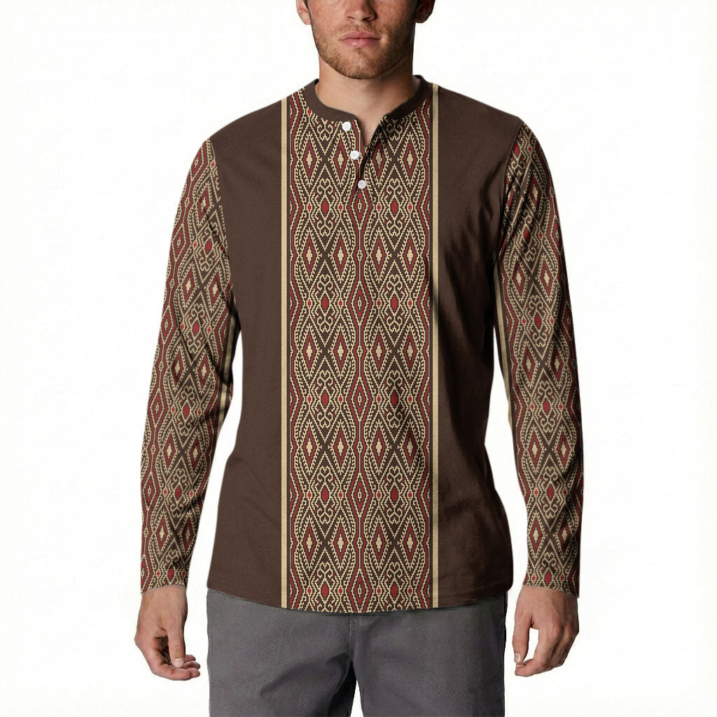 Mabuhay Philippines Festival Button Sweatshirt Tnalak Modern Filipiniana Inspired