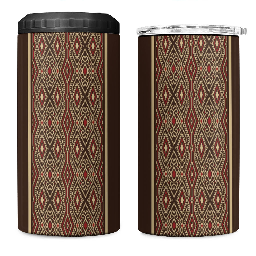 Mabuhay Philippines Festival 4 in 1 Can Cooler Tumbler Tnalak Modern Filipiniana Inspired