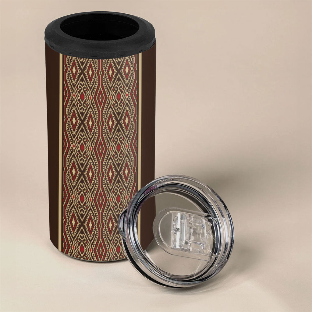 Mabuhay Philippines Festival 4 in 1 Can Cooler Tumbler Tnalak Modern Filipiniana Inspired