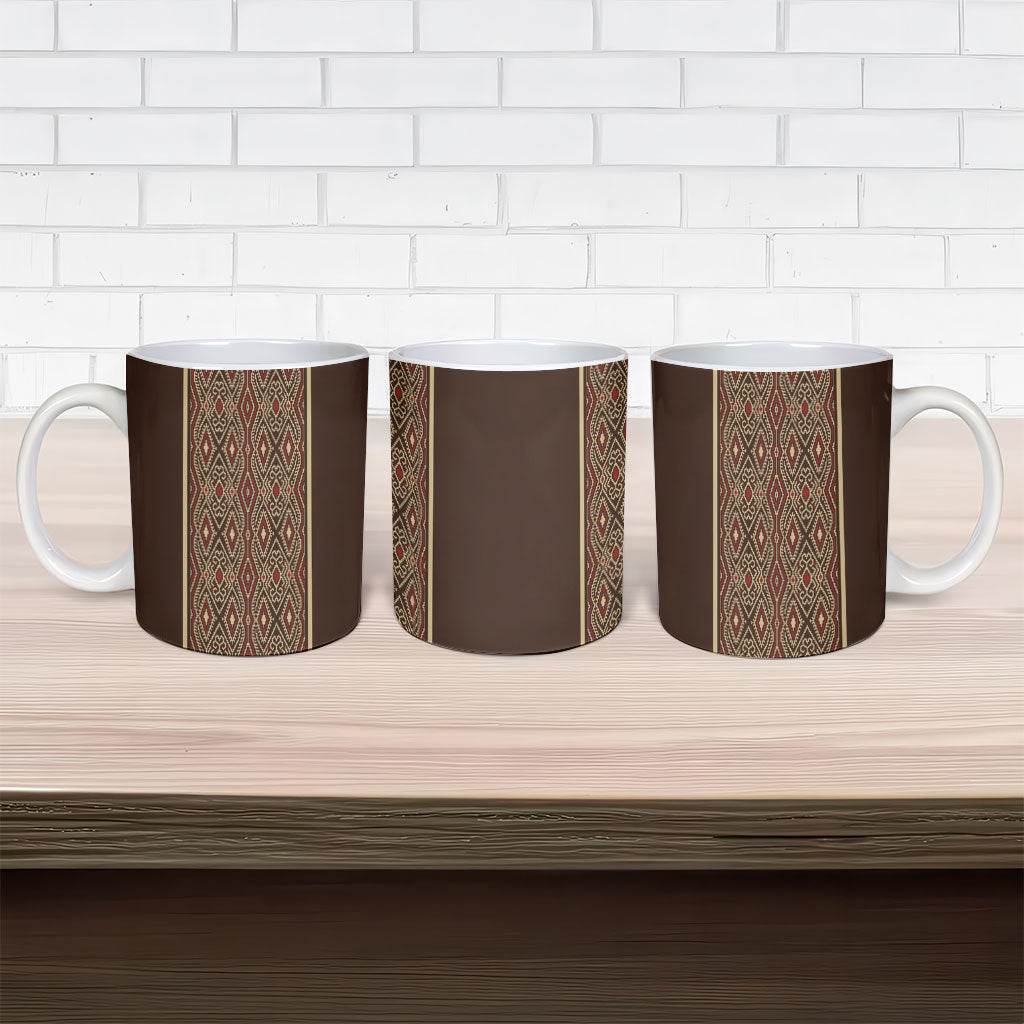 Mabuhay Philippines Festival Ceramic Mug Tnalak Modern Filipiniana Inspired